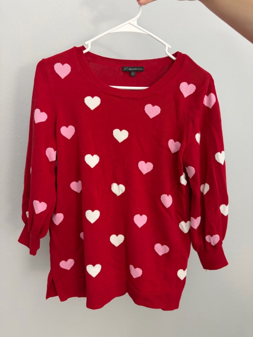 Red Sweater - Valentines Hearts - Women